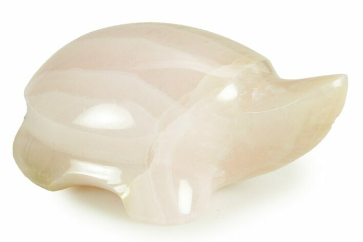 Carved Banded Pink Mangano Calcite Turtle - Fluorescent! #366214
